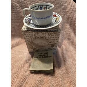 Vintage Knobler Japan Fortune Teller Cup Saucer   Box Astrology Tea Coffee